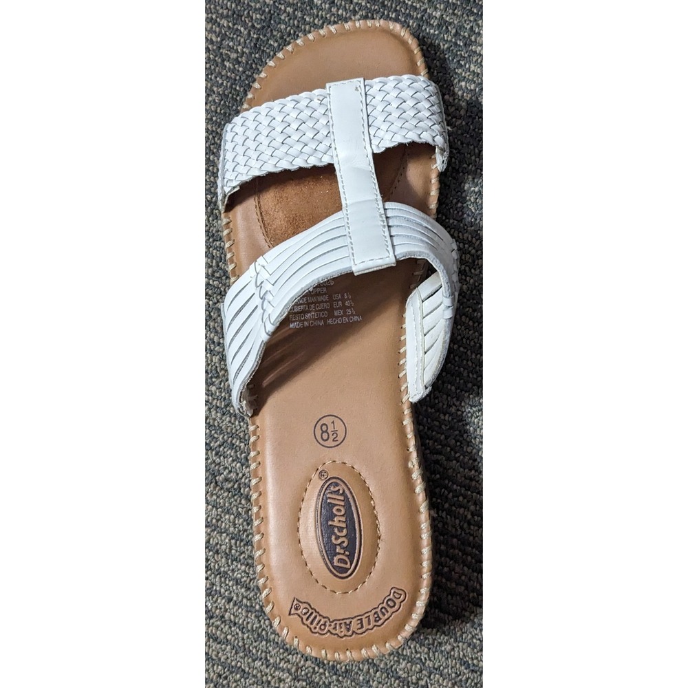 Dr. Scholl's Sandal Women's 8.5 White Woven Leather Upper Bette Air Pillow Slide - Picture 6 of 6